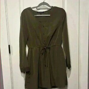 ONE CLOTHING OLIVE GREEN LONG SLEEVE MINI DRESS